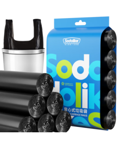 Sodolike Shangdao Vest Trash Bags Black 50*65cm 100pcs Single Side 1 Denier Point Break Large Hand Carry Thick