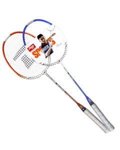 DHS (Double Happiness) DHS Badminton Racket Pair Set for Kids & Adults, Beginner Dual Racket Kit with Shuttlecocks & Grip Tape 1018