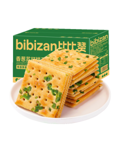 BIBIZAN Scallion Soda Crackers 1.002kg Whole Box Crispy Meal Replacement Breakfast Office Snacks for Fullness and Leisure