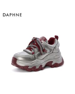 Daphne Dad Shoes for Women Spring Thick-Sole Height-Increasing Casual Sneakers 4024404465 Gun Red 36