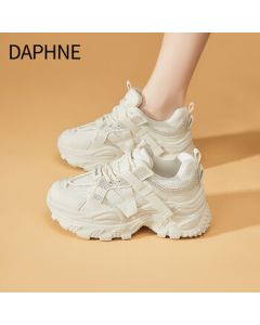 DAPHNE Women's Versatile Chunky Sneakers 2025 New Autumn Collection Premium Thick-Sole Lightweight White Casual Sports Shoes