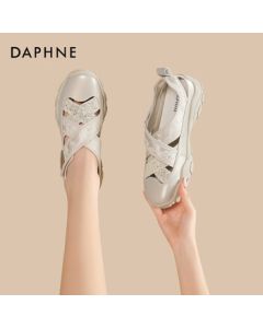Daphne Hollow-Out Ballet Sneakers Summer New Casual Women's Flats 4025101797 Champagne 40