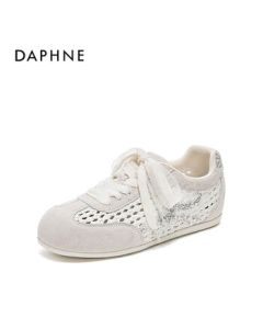 Daphne Retro German Training Shoes Women's New Summer Breathable Mesh Sneakers 4025101827 Hollow Beige 37