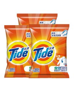 Tide Laundry Detergent All-in-One Bright White 300g*3 Bags, Stain Removal Without Damaging Hands