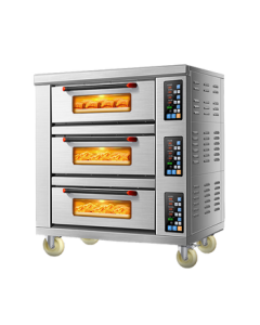 Lecon Large Cake Pizza Oven Commercial Bread Mooncake Baking Oven Three-Layer Three-Tray Oven 220V LC-DK-YXDZ303