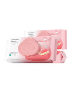 PurCotton Wet Toilet Paper 60 Sheets * 3 Packs, Antibacterial Cotton Wipes for Intimate Hygiene, Flushable Wet Wipes for Family Use