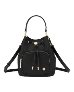 Samsonite Fashion Trendy Large Drawstring Bucket Bag Crossbody Shoulder Bag - Gift for Girlfriend - Black NO3