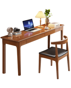 LUOSEN Solid Wood Desk for Home, Small Space Office Study Desk, Narrow Writing Desk for Bedroom or Study, 1.2m Single Desk