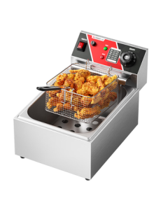 CHIGO Commercial Electric Deep Fryer, Oil Fryer Machine for Dough Sticks, French Fries, Fried Skewers, Snack Equipment ZG-BK-ZL-81A