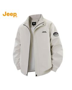 JEEP Autumn Cardigan Men's Jacket - Simple Solid Color Fashion Versatile Men's Wear Outdoor Hiking Sports Casual Coat