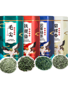 Cha Yi Guan Tea 2025 New Tea Pre-Qingming Longjing Biluochun Maojian Yunwu Green Tea Gift Box 500g