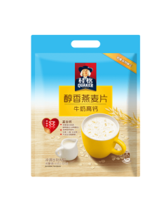 QUAKER Milk & High-Calcium Oatmeal 540g (27g x 20 Sachets) - New Zealand Imported Milk Source, Nutritious Breakfast