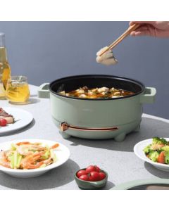 DAEWOO Multi-functional Electric Hot Pot for Home Use, Versatile Cooking Pot for Boiling, Stewing, Stir-frying, and Braising, Cardamom Green