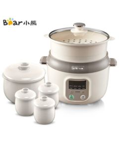 Bear Electric Stew Pot, Double Boiler, Soup Pot, Bird's Nest Steamer, Baby Porridge Cooker with Steamer, Pre-set Timer DDZ-C25X6