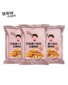 Zhang Jun Ya Little Sister Crispy Noodles with Japanese-style Chicken Flavor 65g*3 Pull Noodle Cake Mid-Autumn Festival Gift