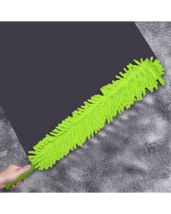 Nice Weather Dual-Purpose Chenille Extended Bendable Duster Green Dusting Brush for Car and Home Cleaning, Effortlessly Dusts Car Roofs and Car Wash Canopies