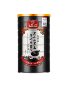Tongrentang Black Sesame Paste Powder with Black Bean, Black Rice, Walnut, and Black Mulberry - 500g Breakfast Meal Replacement Powder