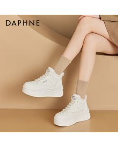 Daphne Platform Snow Boots for Women, Winter High-Top Fleece-Lined Warm Boots, Beige Fleece-Lined, Size 37