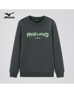 Mizuno Men's Outdoor Sweatshirt Round Neck Loose Long-Sleeve Fleece-Lined T-Shirt Casual Warm Pullover Gray Blue XL