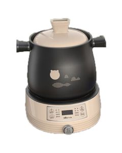 Bear Electric Clay Pot, Slow Cooker, Soup Pot, Stew Pot, Electric Steamer, Healthy Porridge Quick Stew Pot, Detachable High-Temperature Ceramic Dual Pot DSG-B40J3 2L+4L