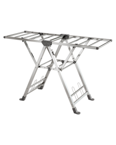 JingDong Home Foldable Floor Clothes Drying Rack, Thickened Stainless Steel Wing Shape, 3-Level Height Adjustable for Quilts