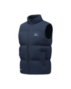 Mizuno Outdoor Cotton Vest for Men, Thickened Sleeveless Jacket for Autumn and Winter, Casual Warm Waistcoat, Navy Blue XL