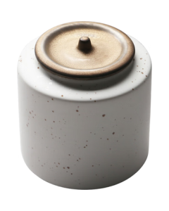 SUSHI CERAMICS Rusty Matte Tea Canister - White