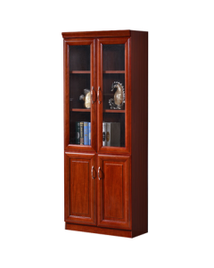 ZHONGWEI Chinese-style Paint Bookcase Data Cabinet Wood Veneer Office Cabinet Archive Filing Cabinet Two-door File Cabinet 0.9m