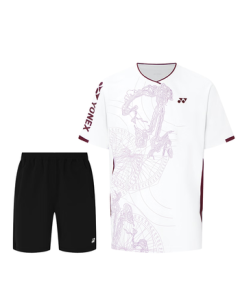 YONEX Badminton Apparel Comfortable & Breathable 1102825BCR Men's Short Sleeve & Shorts Set White L