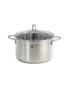 ZWILLING Nova Plus 24cm Stainless Steel Soup Pot with Lid, Dual Handle Cooking Pot for Gas, Induction, and Ceramic Stoves