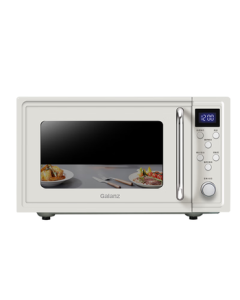 Galanz Microwave Oven Toaster Combo, 20L Flatbed Easy-to-Clean, Simple Knob Control, Retro White Cat Design, GF2 New Model for Grilling and Defrosting (2025 Edition)