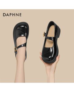 Daphne Women's Single Shoes New Mary Jane Shoes Spring Flats Spring Loafers 4025101185 Black 36