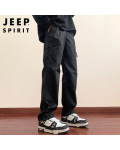 JEEP SPIRIT Men's Cargo Pants, Autumn Casual Loose Straight-leg Outdoor Sports Trendy American-style Trousers