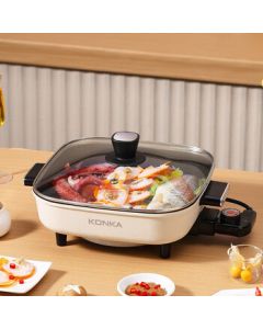 KONKA Electric Hot Pot, Large Capacity Multi-function Non-stick Electric Cooking Pot KGJK-1602 for Home Use