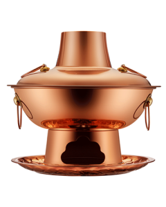 ChuiLaoye Old-fashioned Beijing Copper Hot Pot Charcoal Pure Copper Pot Dual Flavor Hot Pot Specialized Cookware for Home Use Carbon Clay Hot Pot Cookware