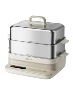 Bear Fully Stainless Steel Electric Steamer Pot, 0 Coating 0 Plastic, 16.5L Double-Layer Large Capacity Multi-Functional Pot, Integrated Stewing, Steaming, and Boiling, Insulated High-Power Stainless Steel Electric Pot DZG-BA7N6