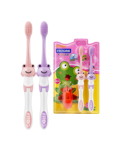 Frog (FROG) 119B Children's Toothbrush 2-Pack, Slim Soft Bristles, Cartoon Handle, Small Brush Head, Suitable for Ages 3 and Up