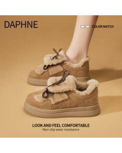 DAPHNE Women's Shoes German Training Shoes 2025 Winter New Style Women's Fur-Lined Warm Cotton Shoes Casual Sneakers