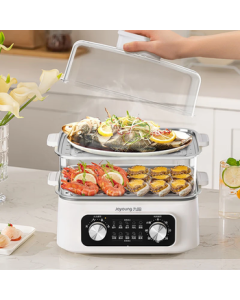 Joyoung Electric Steamer Multi-functional Household Multi-level Heat Adjustment with Steamer Basket 16L Coconut Gray DZ150HG-GZ616