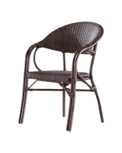Purple Leaf (Ziye) Balcony Wicker Chair, High-Back Bamboo-Style Rattan Chair for Tea Drinking, Elderly Leisure Chair, Single Wicker Chair