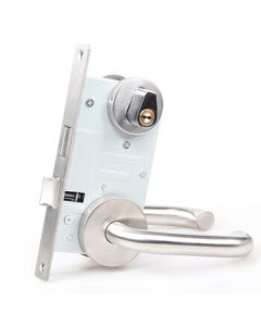 HuilaiDa 304 Stainless Steel Fire Door Lock Set Universal Type Fireproof Door Lock Passage Lock Lock Body Lock Cylinder Handle Universal Fire Lock (Single Opening) with 3 Keys