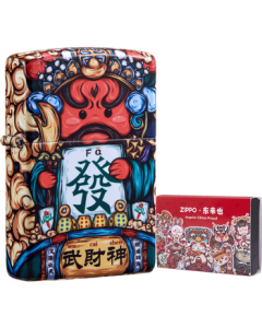 ZIPPO Lighter - Donglaiye Collaboration: God of Wealth (Martial) Windproof Kerosene Lighter, Birthday Gift for Men, Single Lighter Gift Box