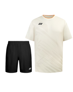 YONEX Badminton Jersey National Team Competition Fan Edition Men's Short Sleeve Set 10661CR Cream White L