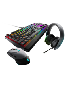 Alienware 610M+510K+510H Gaming Trio (Wireless Gaming Mouse, Wired Mechanical Keyboard, Gaming Headset) RGB Premium Peripherals Gift Set - Black