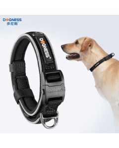 DOGNESS Dog Leash with Collar for Large Dogs - Alaska, Samoyed, Husky, Black XL