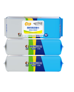 Aienbei Kitchen Wipes 80 Sheets * 3 Packs, Extra Large and Thick Grease-Removing Wet Wipes for Range Hoods, Toys, and Cleaning