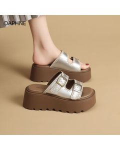 DAPHNE Women's Platform Sandals 2025 New Summer Versatile Open-Toe Thick Sole Comfortable Beach Shoes for Petite