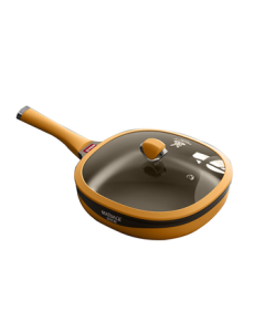 Mibale Oil-Gathering Frying Pan Non-Stick Skillet 28CM, Universal for Gas Stove and Induction Cooktop