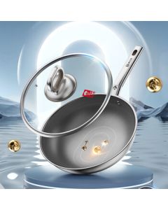 KBH (Kangbahu) Non-Stick Wok with Genuine Titanium, 0 Coating, 4th Generation Upgrade, 32cm Universal Frying Pan KGO-C32S