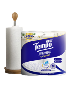 TEMPO Yibo Same Style Kitchen Paper Towels 75 Sheets*2 Rolls, Instant Water & Oil Absorption, Kitchen Paper, Oil-Absorbing Sheets, Lazy Cleaning Cloth